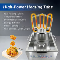 Freidora Eléctrica Comercial Hansu de 12L con Doble Temperatura, Ahorradora de Aceite, Alta Potencia 3500w