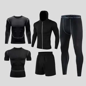 Ruiquwin Custom Sportkleding Set Sneldrogende Coole Sport Panty Broek Basislaag Gym Workout Hardlooppak Voor Mannen