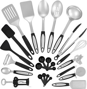 Stainless Steel Eco-Friendly Kitchen Utensil Set-Nonstick Wood Hand Grip-Customizable Packaging - Product Image 1