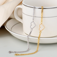 Bracelet chaîne cœur perle pour femme en laiton plaqué or 18 carats, bijoux de plage estivaux, style minimaliste Instagram, en stock