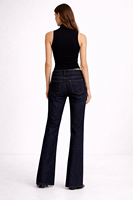 SHENGFU – Jean évasé taille basse pour femme, coupe slim, en denim indigo foncé extensible, style bootcut, pantalon de créateur tendance, personnalisable OEM