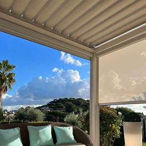 Pérgola de aluminio moderna a prueba de lluvia, Gazebo ajustable eléctrico, persiana motorizada, toldos de patio bioclimáticos para exteriores, estilo pabellón - Product Image 6