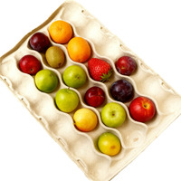 Volledig afbreekbare papierpulp fruitbak, milieuvriendelijke gevormde vezelverpakking voor appels, peren en perziken, biologisch afbreekbare productenverpakking.