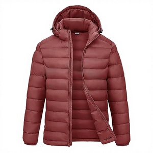 Factory Direct Men's Vintage Winter <b>Denim</b> Embroidered Insulated Puffer <b>Jacket</b> Detachable Hood <b>Lightweight</b> Water Resistant - Product Image 2