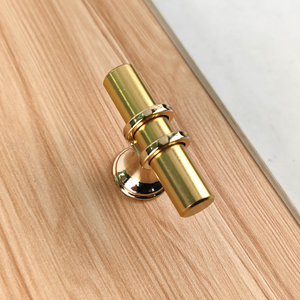 Kenop Lemari Kombinasi Emas Hitam Lubang Tunggal Model Eropa Gagang Pintu Lemari Solid Tipe T - Product Image 5