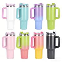 Gobelet à café personnalisé rouge 20oz 30oz 40oz sans BPA, gobelet isotherme sous vide en acier inoxydable avec paille rabattable amovible