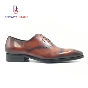 Chaussures Oxford pour homme en cuir véritable italien de haute qualité, design unique fait main, durables, confortables, style vintage, pour l'automne, formelles, à lacets. - Product Image 3