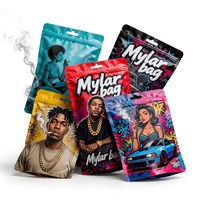 Sachets Mylar 3,5g personnalisés avec logo imprimé, refermables, anti-odeur pour enfants, avec découpe holographique double face