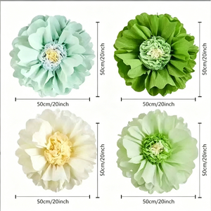 4 Piezas de <span class=keywords><strong>Bolas</strong></span> de Flores de <span class=keywords><strong>Papel</strong></span> Crepé de 20 Pulgadas con Tallos de <span class=keywords><strong>Papel</strong></span> de Seda, Flores Artificiales para Bodas, Cumpleaños, Día de la Madre - Product Image 2