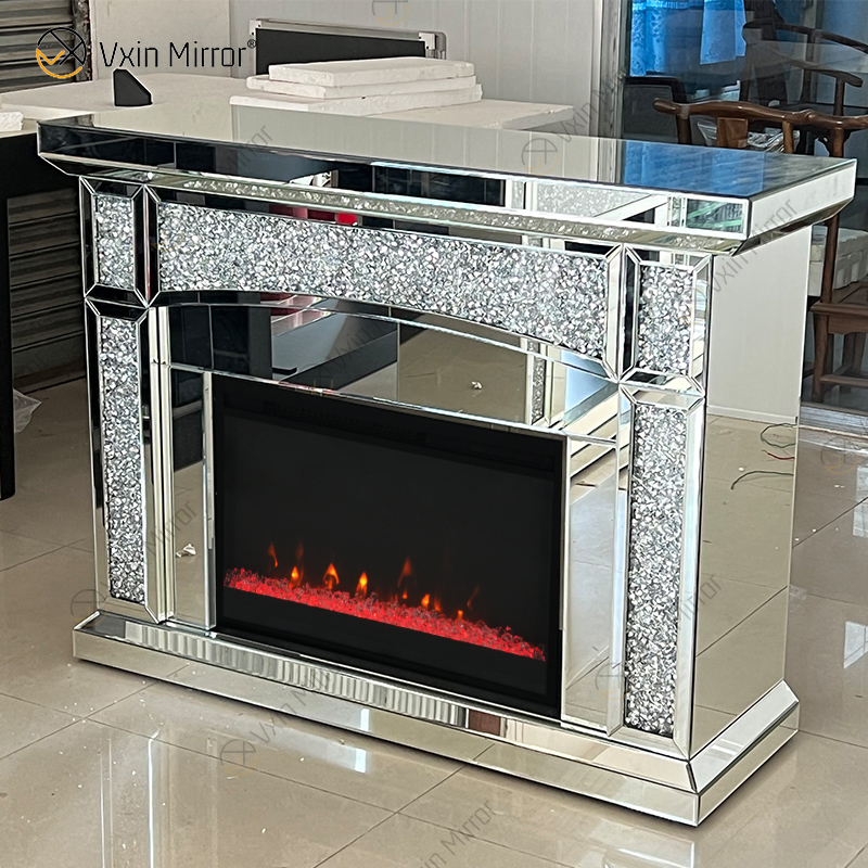 crush diamond mirror fireplace