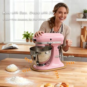 Glissière <span class=keywords><strong>de</strong></span> mixeur en bambou compatible avec les batteurs sur socle inclinable KitchenAid <span class=keywords><strong>de</strong></span> 4,5 à 5 pintes, accessoires <span class=keywords><strong>de</strong></span> tapis coulissant pour appareils électroménagers KitchenAid - Product Image 5