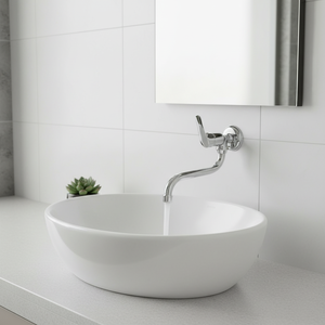 Robinet de lavabo moderne en laiton sans plomb, à montage sur pont, entraxe 4 pouces, monocommande, débit régulé, finition anti-rayures, eau chaude/froide - Product Image 3
