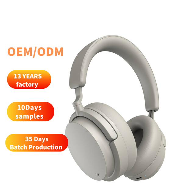 OEM/ODM New Style Wireless Super Playtime 80H BT5.4 Headset Hybrid Active Noise Cancelling Over-ear Headphones With Deep Bass