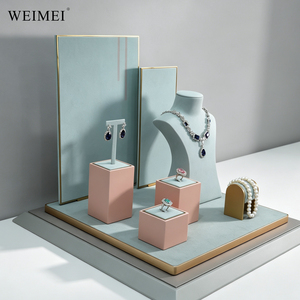 WEIMEI Mint Green Pink <b>Necklace</b> Bust <b>Ring</b> Earring Bracelet Holder Boutique Luxury Retail Jewelry Counter Display Stand - Product Image 3