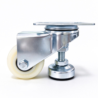 Roulettes pivotantes en nylon avec pied de support réglable, roulettes ajustables