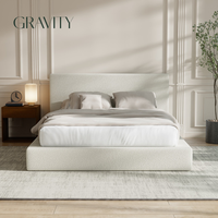 Cadre de lit plateforme moderne en velours écologique personnalisable en gros par Gravitygroup pour un montage facile sans sommier