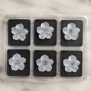 F6 28mm AA Flor de cuarzo esmerilado de cinco pétalos hecha a mano - Product Image 3