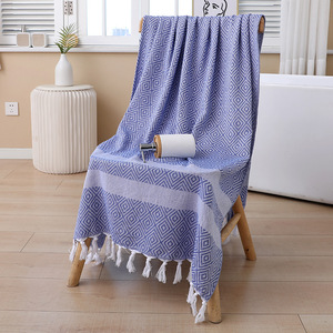 Toalla de <span class=keywords><strong>Playa</strong></span> Turca de Algodón Orgánico Jacquard Personalizada, Ultra Suave, Tipo Lino, para Baño, Hammam, Libre de Arena, Individual - Product Image 3