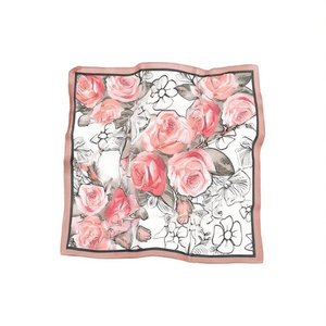 Fazzoletto Quadrato con Stampa Floreale 70x70Cm, Accessorio Moda Donna - Product Image 2