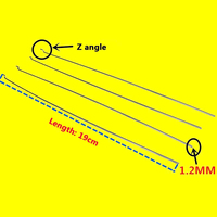 Tige de poussée en fil d'acier de type Z de 19cm 1.2mm pour SU27 KT Board RC Airplane Spare Parts Model Steel Pull Rod Servo