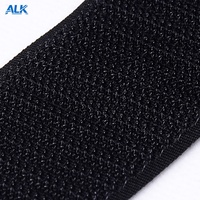 Bande auto-agrippante thermocollante de 10 à 200 mm de large, 25 mètres/rouleau, en tissu 100 % nylon, bandes à coudre pour vêtements, noires et résistantes