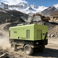 Compresseur d'air diesel DEEMACH 17 bar 15m³/min 18m³/min avec moteur Cummins, compresseur d'air à vis portable pour l'exploitation minière et le forage