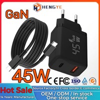 Chargeur rapide USB-C personnalisé PPS PD Android, chargeur de téléphone portable type C 45W, câble USB 2 type C, adaptateur mural rapide