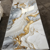 Panneau mural décoratif en PVC imperméable effet marbre pour revêtement mural intérieur, solution pour projets hôteliers destinée aux revendeurs et entrepreneurs