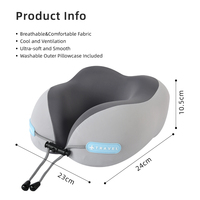 Oreiller de voyage ergonomique en mousse à mémoire de forme en U, coussin de soutien cervical, personnalisable, portable pour voiture et avion – Meilleure vente