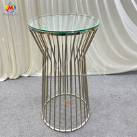 Vente en gros de table pour gâteau en or mobilier de mariage table haute moderne
