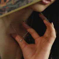 Collier Pendentif Goutte d'Eau en Argent Sterling 925 à la Mode avec Zircon Cubique, Bijoux Fins pour Femmes