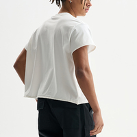 T-shirts d'été en coton 230 g/m² blancs à col rond, coupe ample et courte, avec bas et manches effet usé, pour hommes, vente en gros