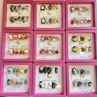 10 faux ongles à presser faits à la main, manucure moyenne en amande, mignons, nouveauté été, ongles 3D, vente en gros