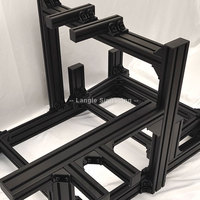Simulador de vuelo 4080 40120 Aluminio negro anodizado Marco cuadrado industrial Racing Sim Cockpit Simracing Simulator Cockpit Rig