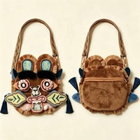 Sac bandoulière en peluche Tigre du Zodiaque pour femme Zeyu, style folklorique chinois, sac à bandoulière brodé, sac en fausse fourrure ODM / OEM