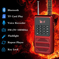 Mini radio FM portable pour Walkman avec enregistreur vocal, lampe de poche, lecteur MP3 en plastique avec carte SD TF