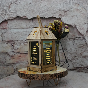 DAMAI Wooden Rectangle Handmade Lanterns Medium Size <b>Decorative</b> Candle Holder Indoor <b>Ramadan</b> Home Garden Table Centerpiece - Product Image 3