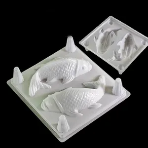 Molde 3D de diseño de pescado hecho a mano, herramienta de pastelería de fácil limpieza, para hornear pasteles de arroz