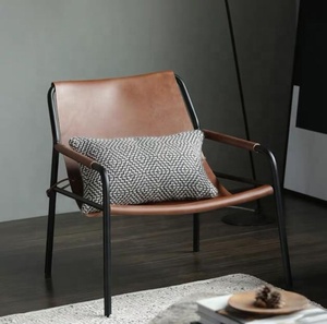 Sillón de Cuero de Diseño Danés Moderno para Proyectos Hoteleros de 5 Estrellas, Sillón de Cuero Genuino Curtido Vegetalmente para Sala de Estar - Product Image 3