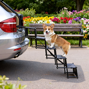 Dilu Beliebte Hunde-Autotreppe, Faltbare Hundetreppe, Metall-<span class=keywords><strong>SUV</strong></span>-Autostufen, Geeignet für Große Hunde - Product Image 2
