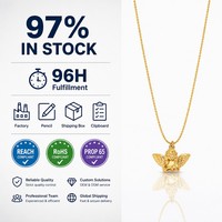 Collar de Acero Inoxidable Chapado en Oro PVD de 18K al por Mayor en Stock, Colgante de Ángel, Joyería de Moda para Mujer