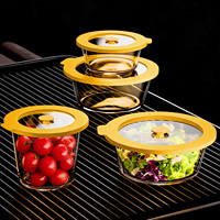 Boîtes à lunch en verre borosilicate compartimentées en gros, contenants de stockage et de conservation des aliments de grande capacité