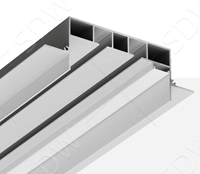 Profilé LED encastré pour plâtre SDW-CL07, rail en aluminium pour rideau de plafond tendu en film ou tissu
