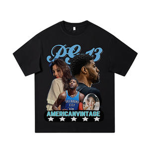 Camiseta de Manga Corta para Hombre, 100% Algodón, Estilo Urbano, Estampado de Estrellas del Baloncesto Americano, Talla Grande, Rose, <span class=keywords><strong>James</strong></span>, Durant, Curry, Venta al Por Mayor - Product Image 5