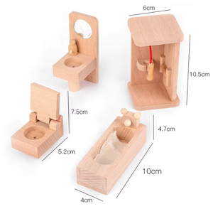 Casa delle Bambole in Legno per Bambine, Mini Camera <span class=keywords><strong>da</strong></span> Letto Giocattolo Familiare, Piccoli Mobili Imitazione - Product Image 6