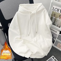 Özel OEM ODM Erkek Kapüşonlu Sweatshirt Polar Astarlı Dik Yaka Uzun Kollu Sonbahar Kış Sıcak Tutma Sokak Giyim Eşofman Takımı Erkekler İçin