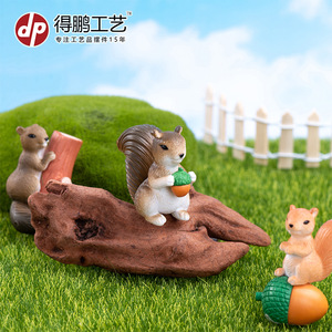 Squirrel <b>Miniature</b> Garden Ornaments PVC Animal Figurines Indoor Outdoor Decoration D1231 - Product Image 2