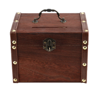 Petite boîte à monnaie en bois, tirelire, coffre au trésor, boîte à dons, artisanat, peignable, décorative, boîte à économies en bois