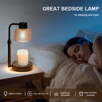EU-Stecker Blumenförmiger Vintage-Wachswärmer für Aromatherapie Aroma-Brenner Einstellbare Dimmbare Kerzenwärmer-Lampe mit Timer