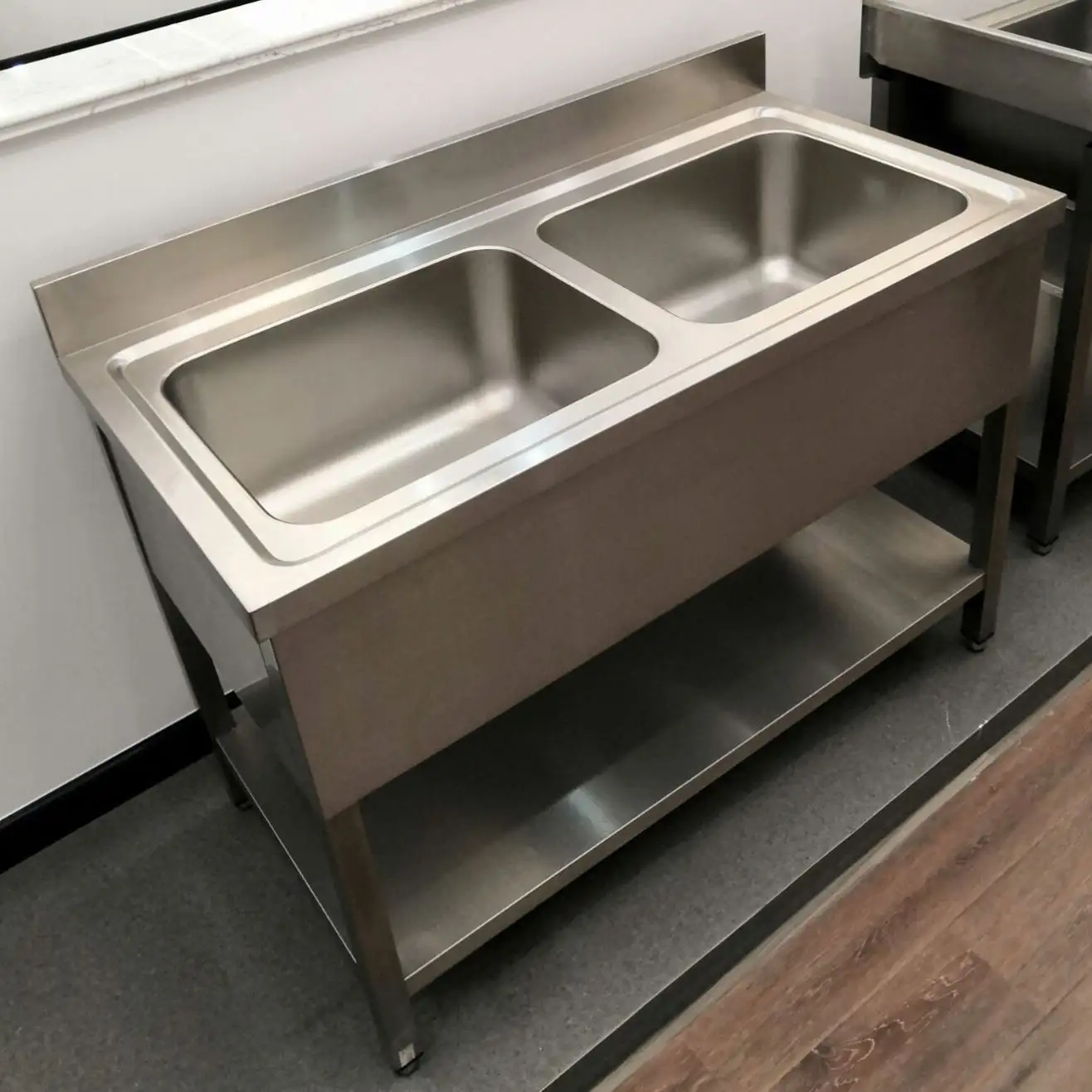 16 gauge manufacturer double bowl handmade 304 stainless steel apron full kitchen bathroom sink